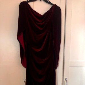 COPY - Red Grecian Velvet Dress